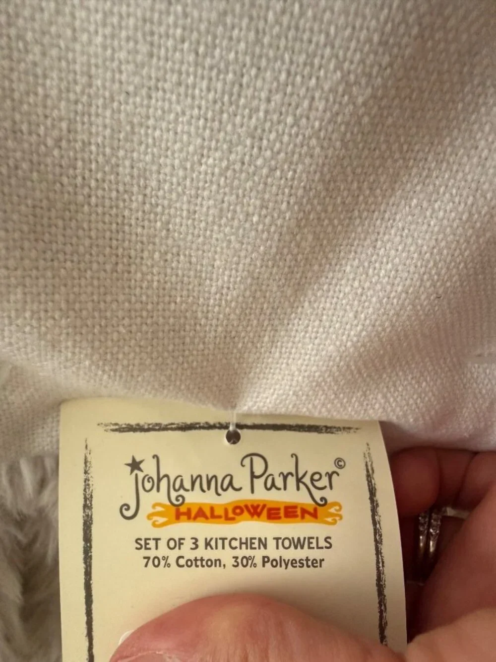 NWT 3 piece Johanna Parker Fall Halloween Owl Kitchen Towel Set Vintage inspired